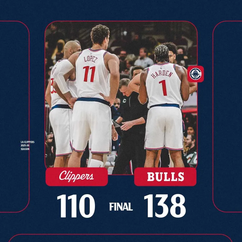 快船分享本场比赛失利海报，球队六连胜遭到终结